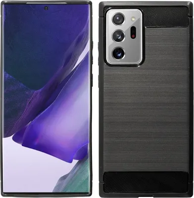Immagine prodotto di cofi1453® Custodia in silicone Bumper Carbon compatibile con SAMSUNG GALAXY NOTE 20 ULTRA (N985F) Custodia TPU Morbida Custodia per Cellulare Copertura Protettiva Nero