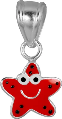Produktbild von Teenie-Weenie Kinder-Schmuck Anhänger Seestern Emaille 925 Silber rot SDH8101R