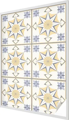 Zdjęcie produktu dla Folia witrażowa - 146x100 cm - wzór witrażowy - nieprzezroczysta dekoracyjna folia do ochrony prywatności - samoprzylepna, ochrona UV - geometryczne gwiazdy
