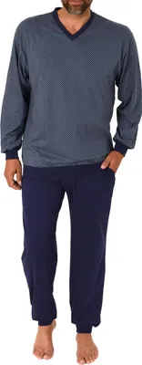 Produktbild von Wunderschöner Normann Herren Langarm Schlafanzug mit Bündchen Pyjama in edler Optik ; grün , 56