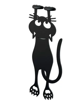 Produktbild von Katzen-Lesezeichen - Lustiges Accessoire für Buchliebhaber - Schwarzes Katzenmotiv - Kunststoff - Bücherzubehör - Lesefreude - Originelles Geschenk