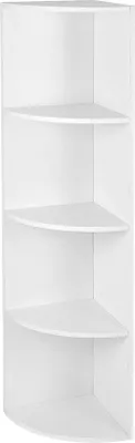 Image de Étagère d'angle à quatre compartiments - 4 étages - bibliothèque en bois - pour le salon - la cuisine - la chambre - le bureau - blanc
