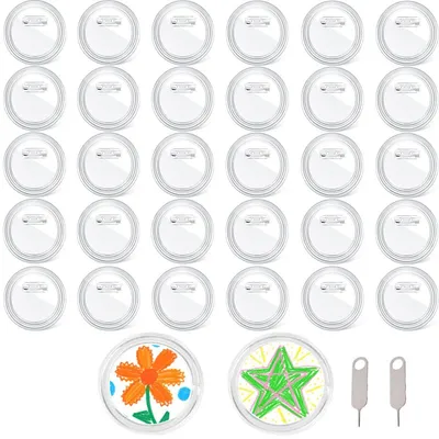 Produktbild von Transparente Ansteckbuttons - Zum Selbermachen - 30 Stück - Ø 60 mm