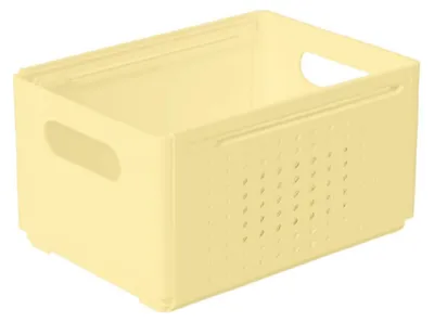 Obrázok produktu pre Úložná skrinka s výsuvnou zásuvkou, rozširiteľná, krémová farba, 27,4 x 20 x 15 cm