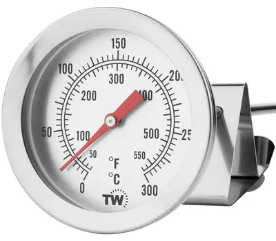 Image de Thermomètre pour rôtis et friteuses, 150 mm, en acier inoxydable, avec clip pour pot, idéal pour la friture en cuisine