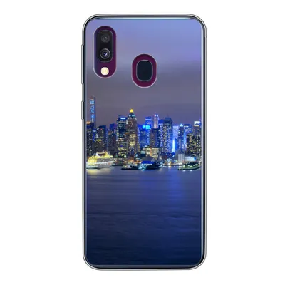 Produktbild von MuchoWow® Handyhülle Schutzhülle Hülle für Samsung Galaxy A40 New York - Skyline - Nacht Silikon Softcase Handy Hülle - Handy-Tasche