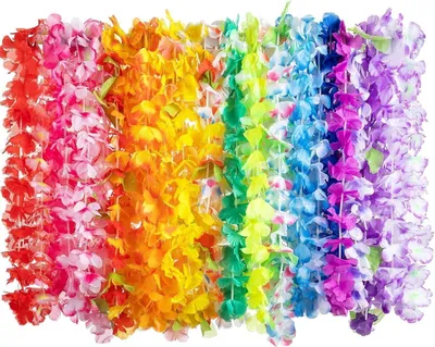 Produktbild von Hawaii Blumenketten Hawaiikette Halskette Luau Blumen 60 Stücke