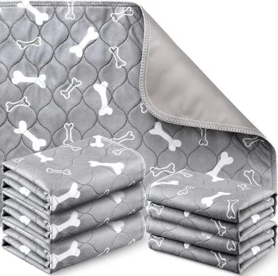 Produktbild von Famanu Wasbare Plaspads für Hunde - Absorbierend, Wiederverwendbar - 6 Stück - Wasserfest - Grau 40 x 60 cm