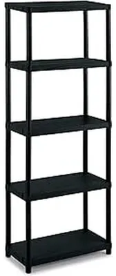 Immagine prodotto di Scaffale in plastica - 60 x 30 x 165 cm - Modulare con 5 ripiani - Nero