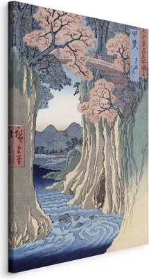 Immagine prodotto di Quadri Utagawa Hiroshige 80x120 cm quadro su tela non tessuta 1 pezzo stampa d'arte moderna arte da parete XXL decorazione murale design quadro da parete arte astratta l-E-12309-b-a