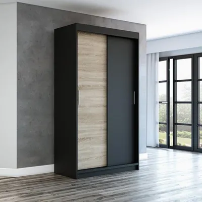 Produktbild von Schwebetürenschrank, 2-türig Schrank 120 cm mit Spiegel PAX
