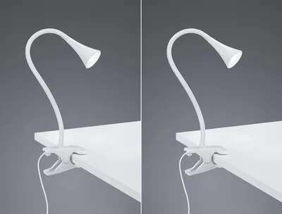 Produktbild von 2er SET LED Klemmleuchten flexibel Schwanenhalslampe in weiß Schreibtischlampe