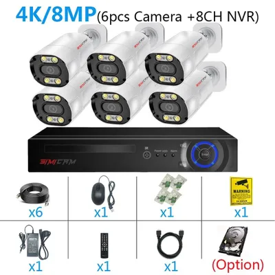 Produktbild von 8-Kanal-Überwachungssystem in 4K - CCTV-Kamerasystem - IP-Überwachungskamera - PoE-Überwachungssystem