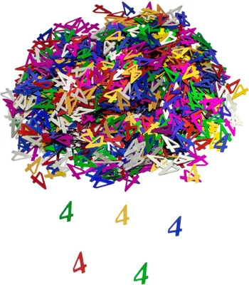 Produktbild von Oblique Unique Konfetti Zahl 4 Geburtstag Jubiläum +800 Stk. Streudeko Tisch Deko - bunt