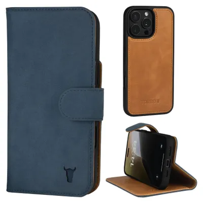 Zdjęcie produktu dla Etui z nubuku do iPhone 16 Pro z odpinanym portfelem i funkcją podstawki