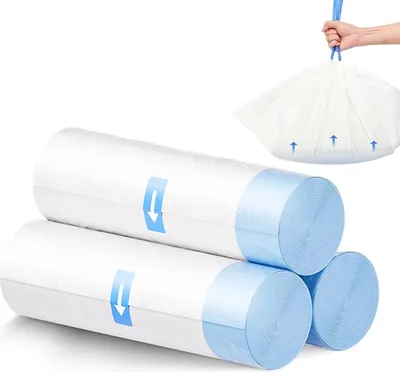 Produktbild von Amicura Cura X1 Selbstreinigende Müllbeutel für Katzentoiletten, 3 Rollen a 60 HDPE, auslaufsicher, geruchsneutral, reißfest mit Kordelzug