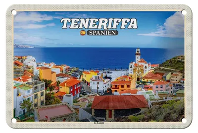 Produktbild von Blechschild Reise 18x12cm Teneriffa Spanien La Laguna Meer Stadt