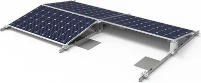 Produktbild von Flachdachhalterung Ost-West-Ausrichtung für 4 Module Flachdach Solarmodul Montageset Aufständerung Halterung Balkonkraftwerk
