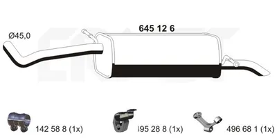 Produktbild von ERNST 645126 Endschalldämpfer für SKODA Fabia I Combi (6Y5) Auspuff