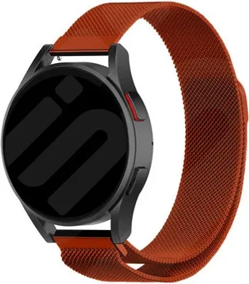 Produktbild von Strap-it Milanese Armband - Kompatibel mit Samsung Galaxy Watch 6 Armband 44mm Edelstahl Armband mit Magnetverschluss - Ersatzarmband - Hochwertiges Material - für Samsung Galaxy Armband Rot