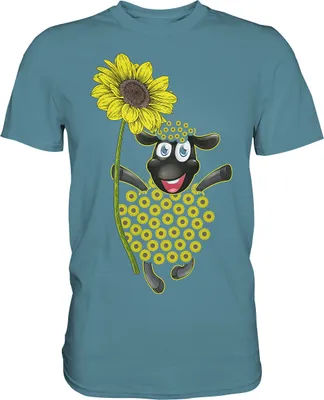 Produktbild von Schaf Sonnenblumen T-Shirt Lustiges Gärtner Geschenk Garten – Stone Blue / 3XL