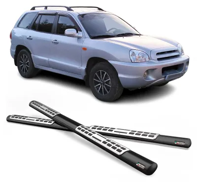 Image de Marchepieds Latéraux pour Hyundai Santa Fe 2006-2009 Acier Inoxydable Noir, Image générée par une IA