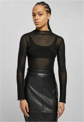 Obrázek produktu pro Dámské body Urban Classics Ladies Mesh Turtleneck Body black - M