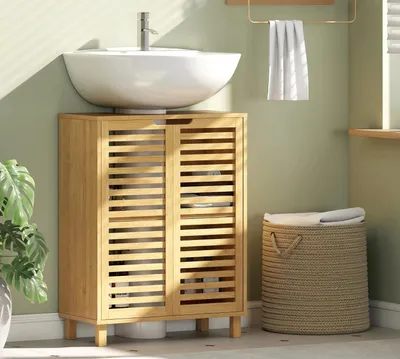 Produktbild von Waschbecken-Unterschrank für Badezimmer, Badschrank Verstellbare Regale