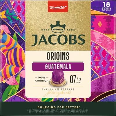 Immagine prodotto di Jacobs Originis 7 Guatemala, Kaffeekapseln, Nespresso Kompatibel, Kaffee, 18 Kapseln
