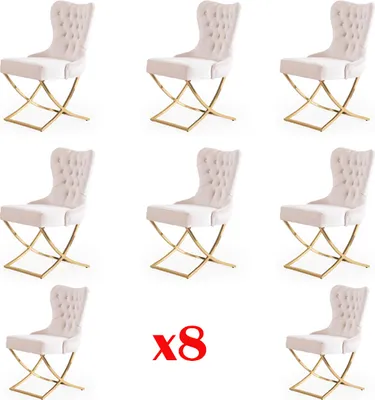 Produktbild von Esszimmer Stuhl Set Stühle Garnitur Komplett Gruppe Esszimmer Garnitur 8x Stück