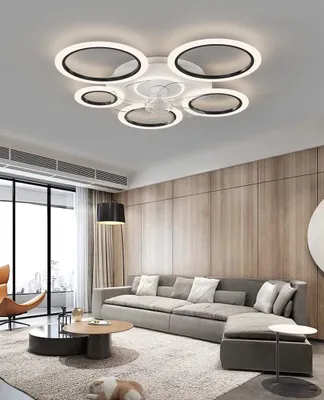 Imagen del producto de Ventilador de techo con luz - 90 cm, color - 70 W, regulable - Fabricado en hierro - Para uso interior