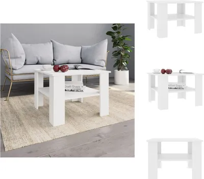Image de vidaXL Table basse blanche 60x60x42 cm Bois composite - Tables basses