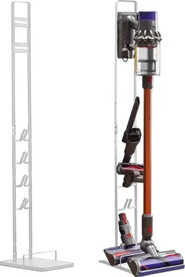 Produktbild von Staubsaugerhalter kompatibel mit Dyson V15 V12 V11 V10 V8 V7 V6 \u2013 DC58/ DC59/ DC62/ DC74 \u2013 Bodenaufbewahrungs-Organizer ohne Bohren der Wand.