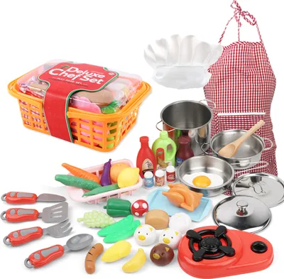 Zdjęcie produktu dla Zestaw kuchenny 42 elementy, zestaw do odgrywania ról, kuchnia dla dzieci, zestaw kuchenny, edukacyjna zabawka dla małych dzieci, chłopców i dziewczynek