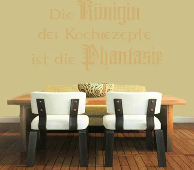 Produktbild von Wandtattoo - Wandaufkleber - Wandtattoo "Die Königin der Kochrezepte" - 112cm x 58cm gold - Dekoration Küche Wohnzimmer Wand