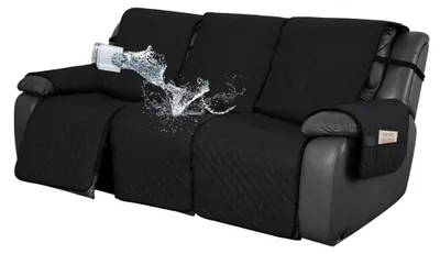 Sessel-Schonbezug, wasserdicht, umkehrbar, Schwarz/Beige, L