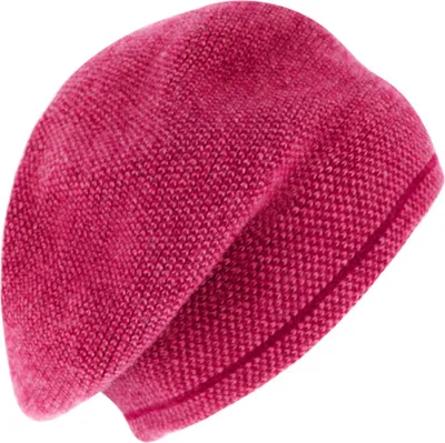 Fiebig melierte Baskenmütze mit Wollanteil in rosa