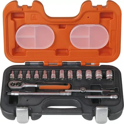 Produktbild von Bahco Steckschlüsselsatz Chrom Vanadium Stahl 16tlg. 6-kant 1/4 Zoll mit Dynamik-Drive - BAHCO   S160
