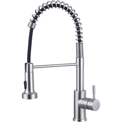Produktbild von Küchenarmatur Wasserhahn Federarmatur ausziehbar 360° Hochdruck G3/8 Silber
