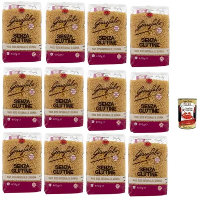 Produktbild von Pasta Anellini 12x 400 g Senza Glutine Glutin free, glutenfrei Pasta Noodles + Italian Gourmet Polpa 400 g