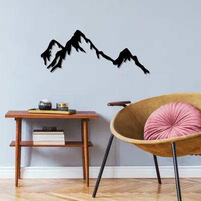 Obrázek produktu pro Wallity, Mountain, nástěnná dekorace, černá, kov, 70 x 30 cm