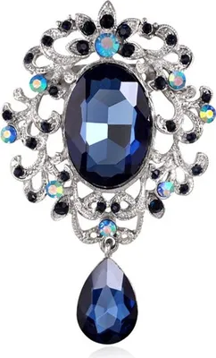 Immagine prodotto di Spilla barocca con zirconi blu