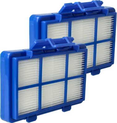 Produktbild von vhbw 2x Staubsaugerfilter kompatibel mit Philips PowerGo FC8242/09, FC8244/09, FC8243/09, FC8240/09, FC8241/09 Staubsauger - HEPA-Filter Blau Weiß