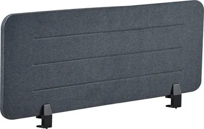 Produktbild von BELIANI Schreibtisch Trennwand Dunkelgrau Stoff PET Kunststoff 120 x 40 cm zum Klemmen Befestigungsklammern Schallschutz Sichtschutz Büro Home Office