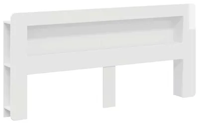 Image de Armoire de tête de lit avec rangement vidaXL, blanc brillant, aggloméré