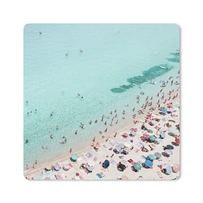 Produktbild von MuchoWow® Mauspad Mousepad Meer - Strand - Sonnenschirme - Blau - Sommer 20x20 cm - Mousepads - Maus Mat - Pad - Mausunterlage - Desk Mat - Bureauartikeln