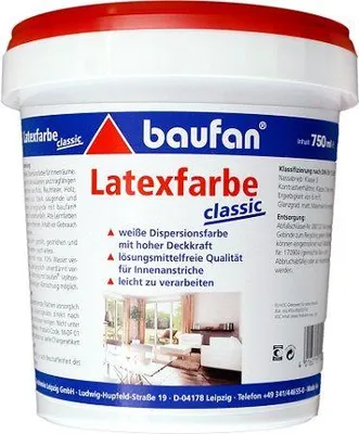 Produktbild von Baufan Latexfarbe classic 750 ml weiß