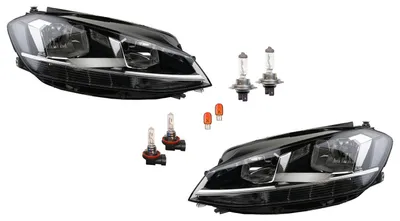 Produktbild von Scheinwerfer Links & Rechts Set passend für VW Golf VII 01/17- mit Leuchtmitteln 9545107 5G1941006D 9545097 5G1941005D Johns