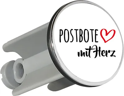 Produktbild von Huuraa Waschbeckenstöpsel Postbote mit Herz 4cm höhenverstellbar Abflussstopfen Geschenkidee