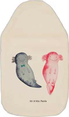 Produktbild von Mr. & Mrs. Panda Wärmekissen Axolotl Freundin - Weiß - Geschenk, Lurch, Valentinstag, Bettflasche, Liebe, wärmebeutel, Wärmflasche mit Bezug, Flauschige, Jahrestag